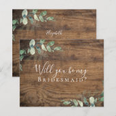 BEGROTING Eucalyptus word je mijn Bridesmaid? Kaar (Voorkant / Achterkant)