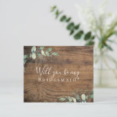 BEGROTING Eucalyptus word je mijn Bridesmaid? Kaar (Staand voorkant)
