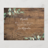 BEGROTING Eucalyptus word je mijn Bridesmaid? Kaar (Achterkant)