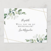 BEGROTING Eucalyptus word je mijn Bridesmaid? Kaar (Achterkant)