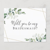 BEGROTING Eucalyptus word je mijn Bridesmaid? Kaar (Voorkant)