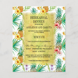 Begroting Exotic Pineapple Hibiscus Rehearsal Dinn