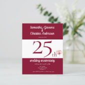 Begroting Floral 25th Wedding Jubileum Uitnodiging (Staand voorkant)