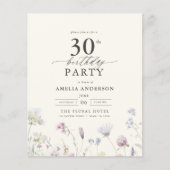 Begroting Floral 30th Birthday Invitation (Voorkant)