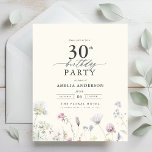 Begroting Floral 30th Birthday Invitation<br><div class="desc">Vier in stijl met een bloemenkalligrafie van de tuin 30e verjaardag uitnodiging, perfect voor een mijlpaal evenement. Met levendige bloemige design en elegante kalligrafie zet deze uitnodiging een grillige maar verfijnde toon voor uw feest. Het weelderige tuinthema combineert natuurlijke schoonheid met sierlijke typografie, waardoor een tijdloze en uitnodigende look wordt...</div>