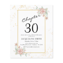 Begroting Floral 30th Birthday Invitation