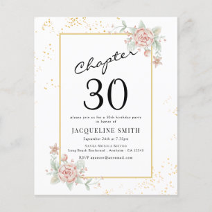 Begroting Floral 30th Birthday Invitation Flyer