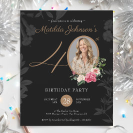 Begroting Floral 40th Birthday Invitation
