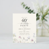 Begroting Floral 40th Birthday Invitation (Staand voorkant)