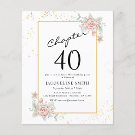 Begroting Floral 40th Birthday Invitation Flyer