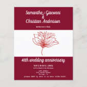 Begroting Floral 40th Wedding Jubileum Uitnodiging (Voorkant)
