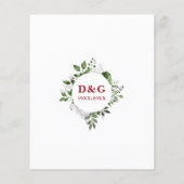 Begroting Floral 40th Wedding Jubileum Uitnodiging (Achterkant)