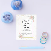 Begroting Floral 60th Birthday Invitation Flyer (Enkel)