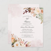 Begroting Floral 60th Birthday Party Invitation (Voorkant / Achterkant)