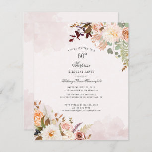 Begroting Floral 60th Birthday Party Invitation
