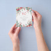 Begroting Floral 60th Birthday Party Invitation Flyer (Hand)