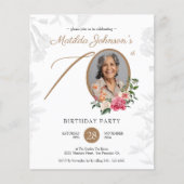Begroting Floral 70th Birthday Party Invitation (Voorkant)