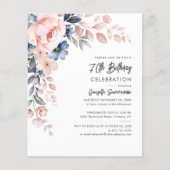 Begroting Floral 70th Birthday Party Invitation (Voorkant)