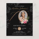 Begroting Floral 70th Birthday Party Invitation (Voorkant)