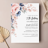 Begroting Floral 70th Birthday Party Invitation