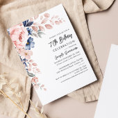 Begroting Floral 70th Birthday Party Invitation