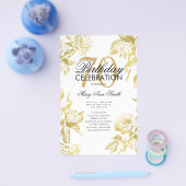 Begroting Floral 70th Birthday Program Gold Menu (Enkel)