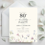 Begroting Floral 80th Birthday Invitation Flyer<br><div class="desc">Vier in stijl met een bloemenkalligrafie 80e verjaardag uitnodiging, perfect voor een mijlpaal evenement. Met levendige bloemige design en elegante kalligrafie zet deze uitnodiging een grillige maar verfijnde toon voor uw feest. Het weelderige tuinthema combineert natuurlijke schoonheid met sierlijke typografie, waardoor een tijdloze en uitnodigende look wordt gecreëerd. Ideaal voor...</div>