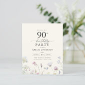 Begroting Floral 90th Birthday Invitation (Staand voorkant)