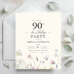 Begroting Floral 90th Birthday Invitation Flyer<br><div class="desc">Vier in stijl met een tuin bloemenkalligrafie 90e verjaardag uitnodiging, perfect voor een mijlpaal evenement. Met levendige bloemige design en elegante kalligrafie zet deze uitnodiging een grillige maar verfijnde toon voor uw feest. Het weelderige tuinthema combineert natuurlijke schoonheid met sierlijke typografie, waardoor een tijdloze en uitnodigende look wordt gecreëerd. Ideaal...</div>