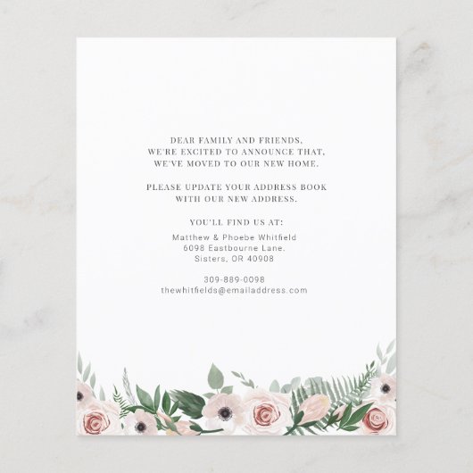 Begroting Floral Address Change Moving Notice (Achterkant)