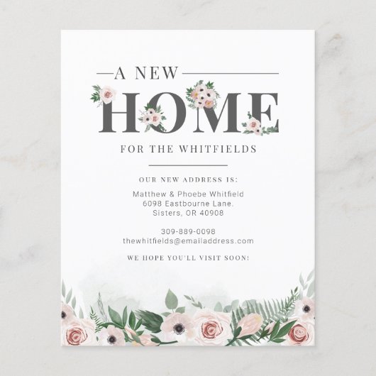 Begroting Floral Address Change Moving Notice (Voorkant)