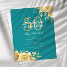Begroting Floral Birthday Party Elegant Gold & Bla