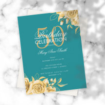 Begroting Floral Birthday Party Elegant Gold & Bla