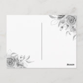 Begroting Floral Birthday Party Silver & Black Briefkaart (Achterkant)