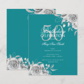 Begroting Floral Birthday Party Silver & Blauwgroe (Voorkant / Achterkant)
