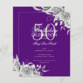 Begroting Floral Birthday Party Silver & Paars (Voorkant / Achterkant)