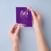 Begroting Floral Birthday Roos Gold & Paars Flyer (Hand)