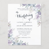 Begroting Floral Blue en Paarse bruiloft. (Voorkant)