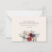 Begroting Floral Burgundy Greenery Wedding Dank u Notitiekaartje (Achterkant)