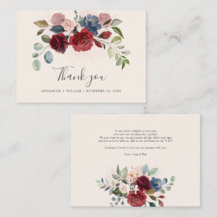 Begroting Floral Burgundy Greenery Wedding Dank u Notitiekaartje