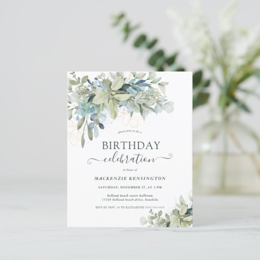 Begroting Floral Eucalyptus Birthday Celebration (Staand voorkant)