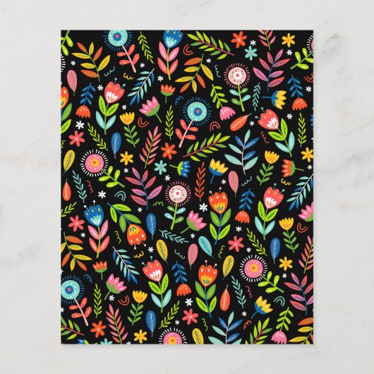 Begroting Floral Fiesta Birthday-uitnodigingen (Achterkant)