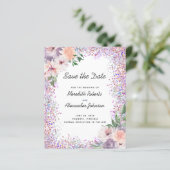 Begroting Floral Glitter QR Code Save the Date Kaa (Staand voorkant)