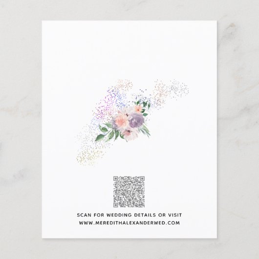 Begroting Floral Glitter QR Code Save the Date Kaa (Achterkant)