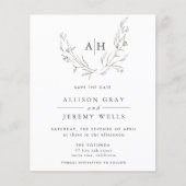 Begroting Floral Monogram Opslaan DAte (Voorkant)