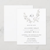 Begroting Floral Monogram Opslaan DAte (Voorkant / Achterkant)