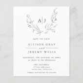 Begroting Floral Monogram Opslaan DAte (Voorkant)