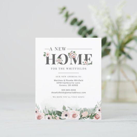 Begroting Floral New Address Moving Announge (Staand voorkant)