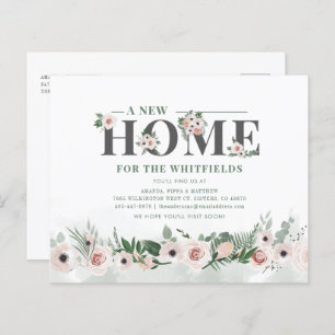 Begroting Floral New Home Address Moving Announge