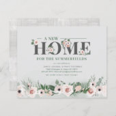 Begroting Floral New Home Address Moving Announge (Voorkant / Achterkant)